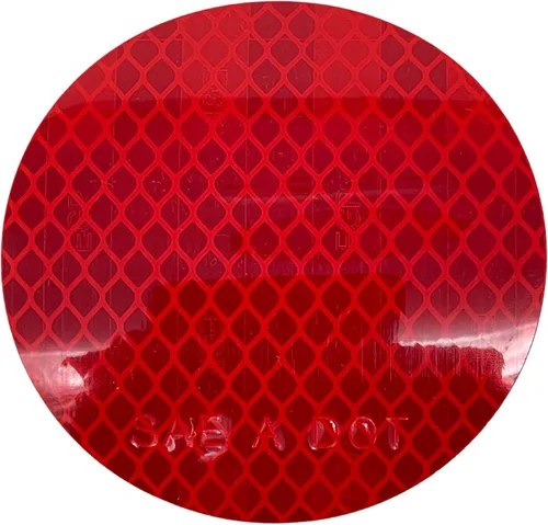 Miniatura 9 de All Star Truck Parts 3" Pulgadas Redondas DOT-SAE Ámbar/Rojo Reflector Prismático Adhesivo de Alta Visibilidad y Alta Reflectividad Impermeable