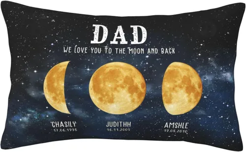 Miniatura 28 de Custom The Day You Became Our Mom Pillow Cover, Personalized Family Birth Moon Phase Pillowcases with Name Birthdate Gift for Mom Dad Father's Day