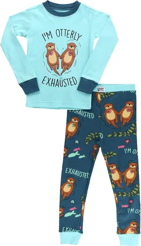 Lazy One Conjuntos de pijama cálidos de manga larga para niñas y niños, divertidos conjuntos de pijama de animales para niños, acogedores, cómodos