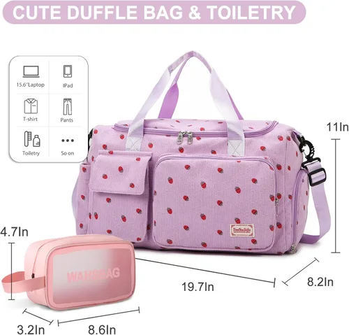 Miniatura 231 de Pequeña bolsa de gimnasio para mujer, bolsa de viaje con compartimento para zapatos