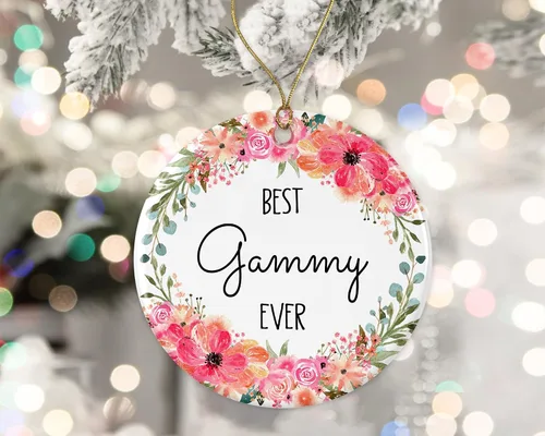 Miniatura 2 de Best Gammy Ever Adorno de Navidad, adorno de Navidad de flores gammy, adorno de Navidad para Gammy de hijo, hija, regalos de nanna, adorno