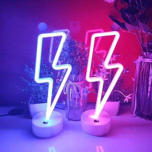 Miniatura 5 de JYWJ Letrero de neón con base de soporte, USB o 3 pilas AA, decoración LED de pared de escritorio, varias fiestas, decoración de locales comerciales