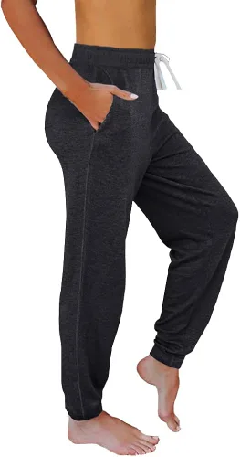 Miniatura 2 de AUTOMET Pantalones de joggin holgados para mujer con bolsillos pantalones de pijama para mujer pantalones de cincha para entrenamiento de yoga