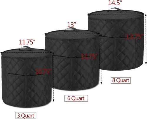 Miniatura 6 de LUXJA Cubierta antipolvo compatible con olla instantánea de 6 cuartos de galón, funda de tela con bolsillos para olla instantánea