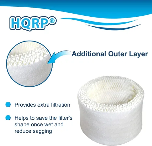 Miniatura 4 de HQRP Filtro de mecha compatible con humidificadores Duracraft/Robitussin DH-835 DH835 DA1000, AGW-835 AGW835 HAC504