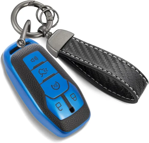 Miniatura 11 de Funda para llavero Nissan con llavero de cuerda trenzada de metal de lujo, funda suave mejorada para llave Nissan (solo 3 botones)