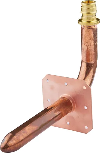 Miniatura 2 de Paquete de 10 unidades EFIELD Pex-A Expansion F1960 Connection, codo de cobre con brida de pared, longitud de 1/2 a 6 pulgadas (STUB013)