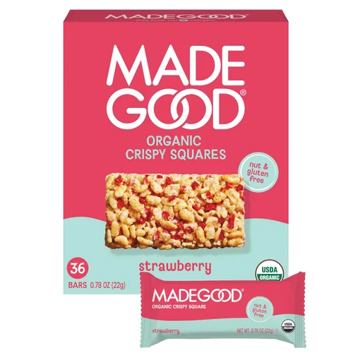 Miniatura 9 de Made Good Cuadrados crujientes de vainilla, paquete de 6 (36 unidades); arroz crujiente con vainilla suave y rica; contiene nutrientes de una