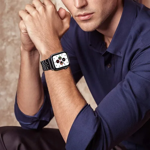 Miniatura 5 de Wolait Compatible con Apple Watch Ultra 3/Ultra 2 Band 49mm 46mm 45mm 44mm 42mm, Correa pesada de acero inoxidable iWatch con cierre plegable