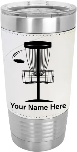Miniatura 9 de LaserGram Vaso aislado al vacío de 20 onzas, Disc Golf, grabado personalizado incluido (piel sintética, estilo béisbol)