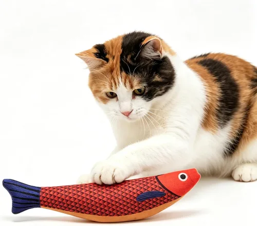 Juguetes para gatos con suave masticable para gatos y gatitos de interior, juguete de sonido de peces arrugados y sonajeros (paquete de 1)