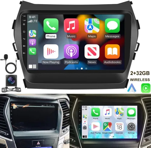 Miniatura 2 de Android 13 reproductor de radio estéreo para coche para Hyundai IX45 Santa FE 2013-2018 9 pulgadas pantalla táctil receptor de audio con navegación