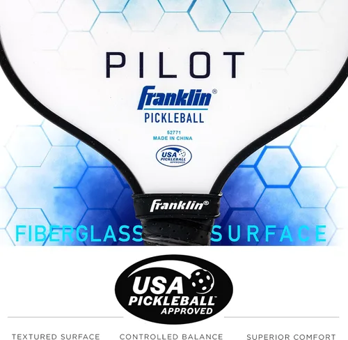 Miniatura 5 de Franklin Sports Pala de Pickleball - Raqueta Oficial de Pickleball de EE. UU. (USAPA) Aprobada de Núcleo de Polipropileno Pilot - Raqueta Pro Ligera