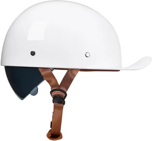 Miniatura 8 de Casco abierto de estilo vintage retro para motocicleta, gorra de béisbol, medios cascos con lente desplegable para hombres y mujeres, ciclomotor