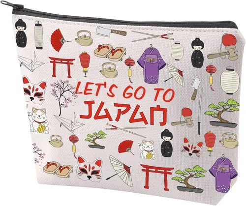 ZJXHPO Japan Trip Travel Case - Bolsa de maquillaje de recuerdo de viaje de Tokio con cremallera, Japan, No