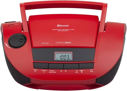 Miniatura 3 de HANNLOMAX Boombox de CD portátil HX-328CD con radio AM/FM, Bluetooth, puerto USB para reproducción de MP3, fuente de alimentación dual AC/DC Aux-in.