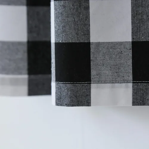 Miniatura 11 de Cenefas de cortina para ventana de 16 pulgadas de largo, 2 paneles de cuadros búfalo, cortinas pequeñas con bolsillo para barra, estilo clásico