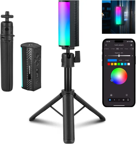 Miniatura 12 de NEEWER Vara de Luz Magnética Manual Básica, Luz de Video LED Mini RGB Completa de 360°, Batería de 2500mAh, Luz de Tubo de Cámara Ajustable
