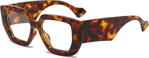 Miniatura 9 de AIEYEZO Gafas de luz azul con marco grueso para hombres y mujeres, gafas cuadradas de moda para computadora, antifatiga ocular y previenen el dolor