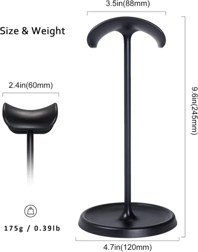 Miniatura 6 de Soporte para auriculares, Soporte curvo para auriculares con bandeja de almacenamiento, Soporte pesado para auriculares de juegos para AirPods Max