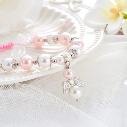 Miniatura 5 de Lanqueen Pulsera cristiana de bautismo para la primera comunión, regalos para niñas, niños, hija, hijo, nieta, nieto, cruz, ángel, pulsera