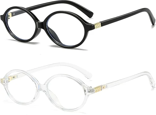 Miniatura 12 de Gafas de bloqueo de luz azul ovaladas retro para mujeres y hombres, vintage de los 90, para caras pequeñas, computadora, juegos, televisión