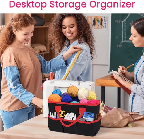 Miniatura 6 de Bolsa de escritorio y organizador, bolsa de ayuda para profesores para arte, libros, papelería, organización de escritorio de oficina