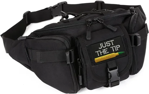 Miniatura 6 de Just The Tip Penetrator - Divertido parche bordado 3D de gancho y bucle, parche táctico militar de 3.15 x 1.97 pulgadas, tamaño (negro + blanco)
