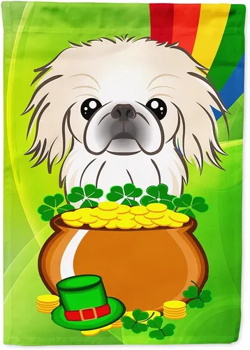 Miniatura 67 de Caroline's Treasures BB1963GF Bandera de Bulldog Inglés para el Día de San Patricio para el jardín, bandera decorativa para patio exterior, patio
