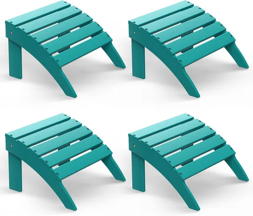 Miniatura 39 de Briopaws Otomana Adirondack plegable, silla Adirondack de polietileno de alta densidad resistente a la intemperie, reposapiés de plástico para Blanco