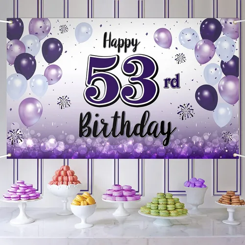 Miniatura 82 de Decoraciones de feliz cumpleaños 30, cartel grande de globo morado de 30 cumpleaños, suministros para fiesta de cumpleaños de 30 años. 30 (EE. UU.)