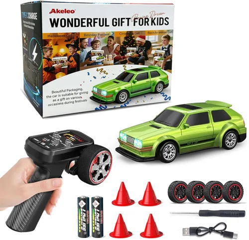 Miniatura 9 de 1/43 Mini Auto RC de Drift con Giroscopio, Auto RC Proportacional 4WD, Autos RC de Grado Hobby 2.4GHZ, Vehículo Modelo RTR, Alta Velocidad de Granate
