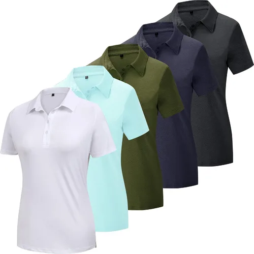 TYCTOS Camisas tipo polo para mujer, camisetas de golf atléticas, ligeras, de manga corta, de secado rápido, para mujer