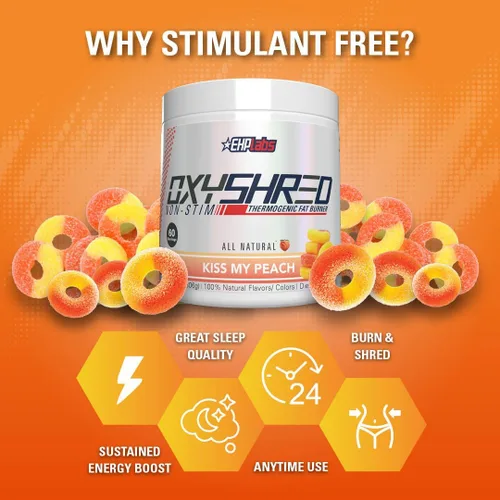 Miniatura 5 de EHP Labs OxyShred - Polvo termogénico para antes del entrenamiento y suplemento para adelgazar no estimulante con L-glutamina y acetil-L-carnitina