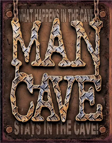 Desperate Enterprises Man Cave - Cartel de hojalata con placa de diamante, decoración nostálgica de pared de metal vintage, fabricado en Estados