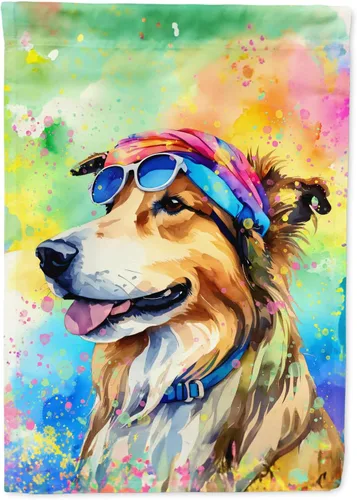 Miniatura 123 de Caroline's Treasures DAC2448GF - Bandera de jardín con diseño de perro afgano hippie Dawg, bandera decorativa para patio exterior, patio, obras