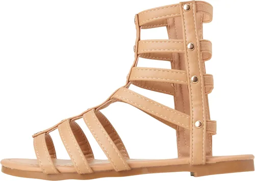 Miniatura 3 de bebe Sandalias para niñas pequeñas Sandalias de gladiador con tachuelas de cuero sintético con cremallera en el tobillo (niñaniña)