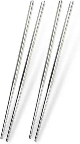 Miniatura 11 de Mandala Crafts Palillos de titanio con estuche – Palillos de viaje de titanio con estuche – Palillos ovalados de titanio aptos para lavavajillas, 1
