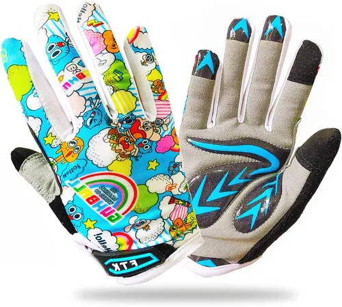 Kids Bike Gloves Boys Girls Gel Padded Full FingerHalf Finger Road Riding Mountain Bicycle Non-Slip Cycling Glove for Youth Junior Children Ages 2-11