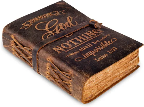 Miniatura 8 de LEATHER VILLAGE Diario bíblico vintage encuadernado en cuero, hecho a mano, diario antiguo de oración cristiana en relieve para mujeres y hombres