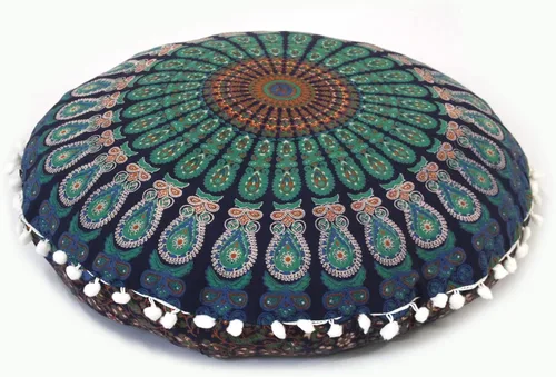 Miniatura 63 de CRAFT KALA Funda de cojín con diseño de mandala, funda de cojín para asiento, hippie, decorativo, bohemio, otomano, de algodón, indio, para sala