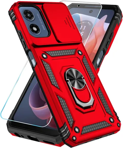 Miniatura 12 de Funda para teléfono SunStory para Motorola Moto G Play 2024 con protector de pantalla HD y cubierta deslizante para la cámara y soporte con patas