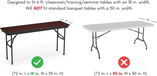 Miniatura 8 de YOUR CHAIR COVERS - Spandex de 6 pies x 18 pulgadas, mantel elástico rectangular estrecho para aula de entrenamiento con respaldo abierto - Blanco