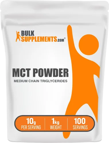 BulkSupplements. com MCT Powder - Triglicéridos de cadena media, aceite en polvo MCT, suplemento energético, sin gluten, 0.35 oz por porción, 2.2