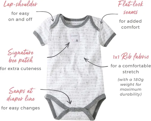 Miniatura 2 de Burt's Bees Baby Babyboys - Body de manga corta y larga de algodón orgánico, paquete de 2