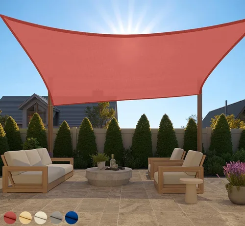 GORILLA GRIP Toldo rectangular resistente con protección UV, resistente a la decoloración, desgarros y al óxido, bordes curvos que bloquean la luz