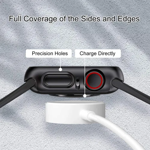 Miniatura 6 de EDIMENS Paquete de 2 fundas rígidas de policarbonato compatibles con Apple Watch Series 6, SE, 5/4 de 1.575 pulgadas, para mujeres y hombres, funda