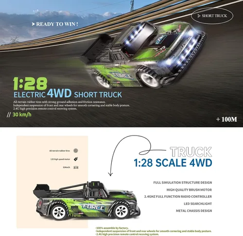 Miniatura 4 de GoolRC WLtoys 284131 - Coche de deriva a control remoto, escala 1:28, 4WD 30KM/H, coche eléctrico de alta velocidad RTR, chasis de metal, 2