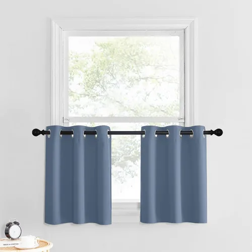 Miniatura 134 de NICETOWN Cortinas opacas de cocina para ventana sobre el fregadero, aislamiento térmico, decoración del hogar, pequeños niveles opacos con ojales