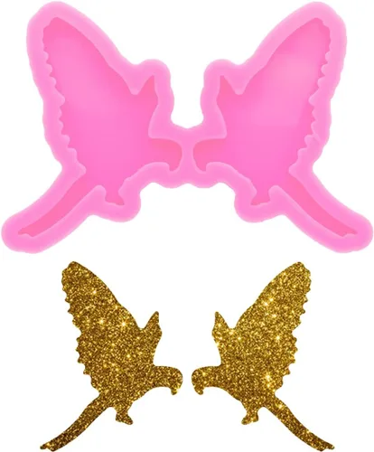 Miniatura 8 de Moldes de silicona brillante brillante para aretes de pájaro, moldes de resina de silicona para bricolaje, aretes, fabricación de joyas, molde